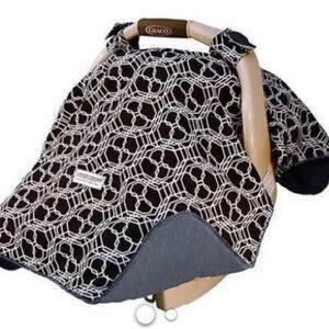 🐇 Car seat canopy cover blanket black gray baby